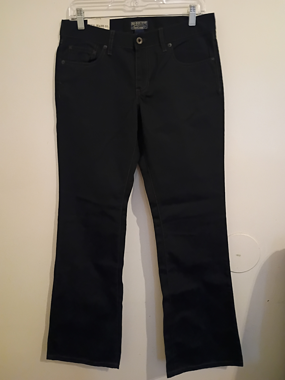 Polo Jeans Company Women's Mid-rise Twill Pant Black Y2K Sz 8/32 NWT